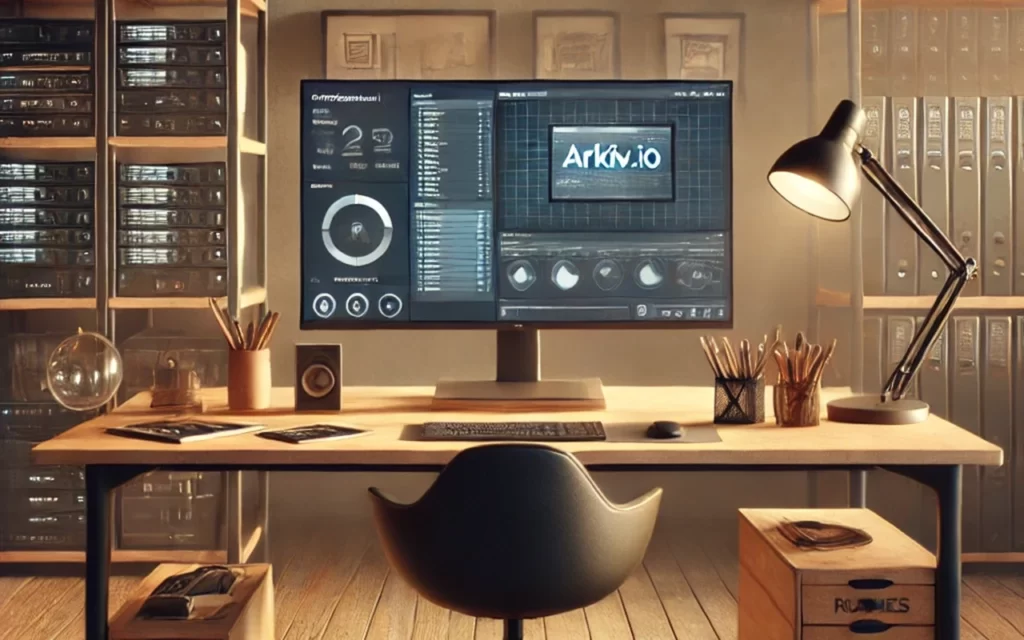 Archivage audiovisuel Arkiv.io, post-production avec une ambiance artisanale et technique.