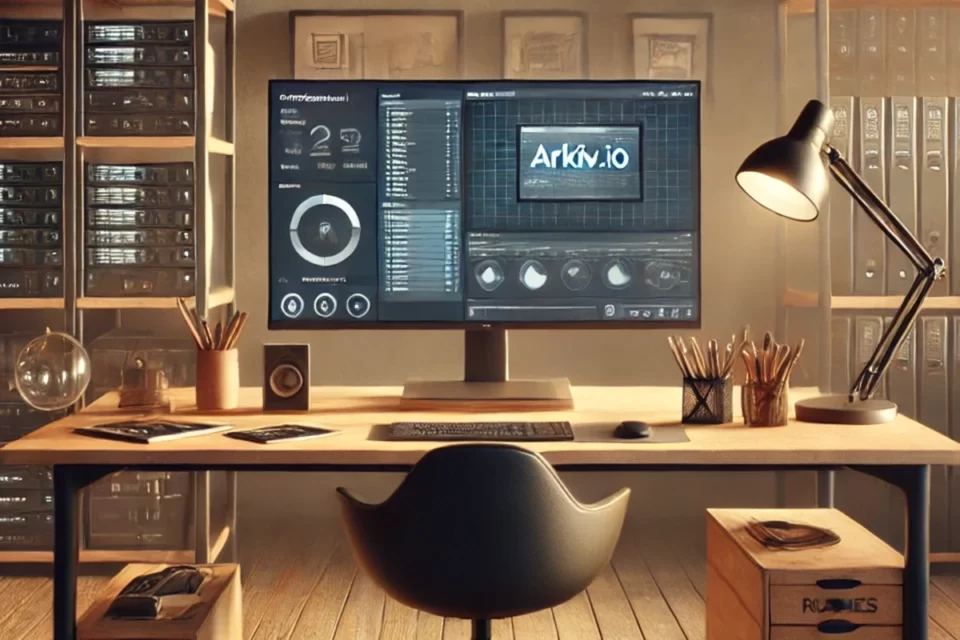 Atelier d'archivage audiovisuel Arkiv.io, post-production avec une ambiance artisanale et technique.